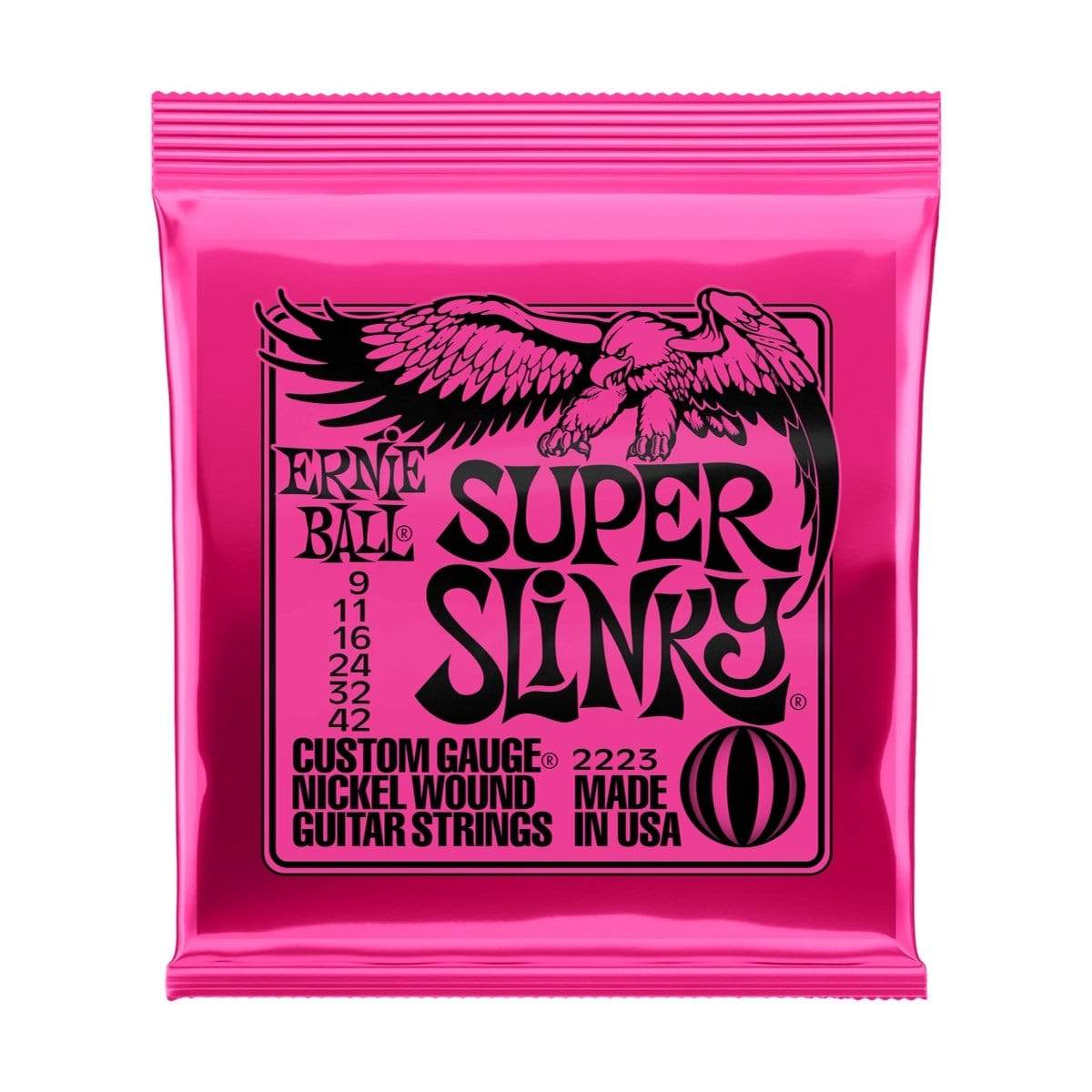Ernie Ball Guitar Accessories Ernie Ball Electric Guitar Strings 09-42 Super Slinky Pink - Byron Music