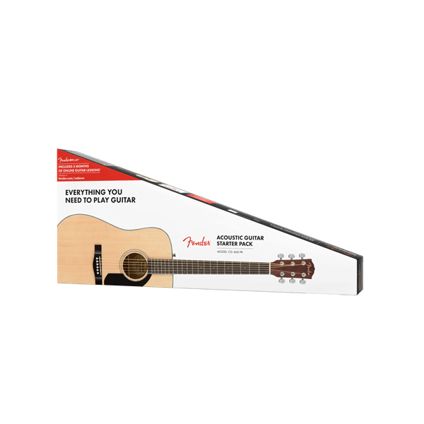 Fender Guitar Fender Acoustic Guitar Pack Solid Top Natural with Bag Strap Strings V2 CD-60S - Byron Music