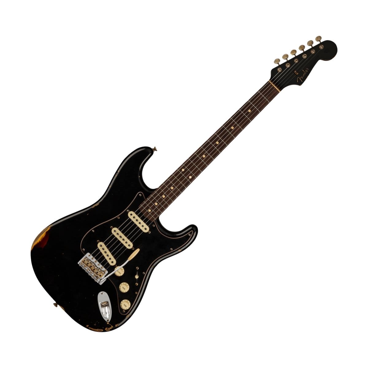 Fender Custom Shop Guitar Fender Custom Shop Limited Edition Dual-Mag II Strat Relic Aged Black Over 3-Colour Sunburst - Byron Music