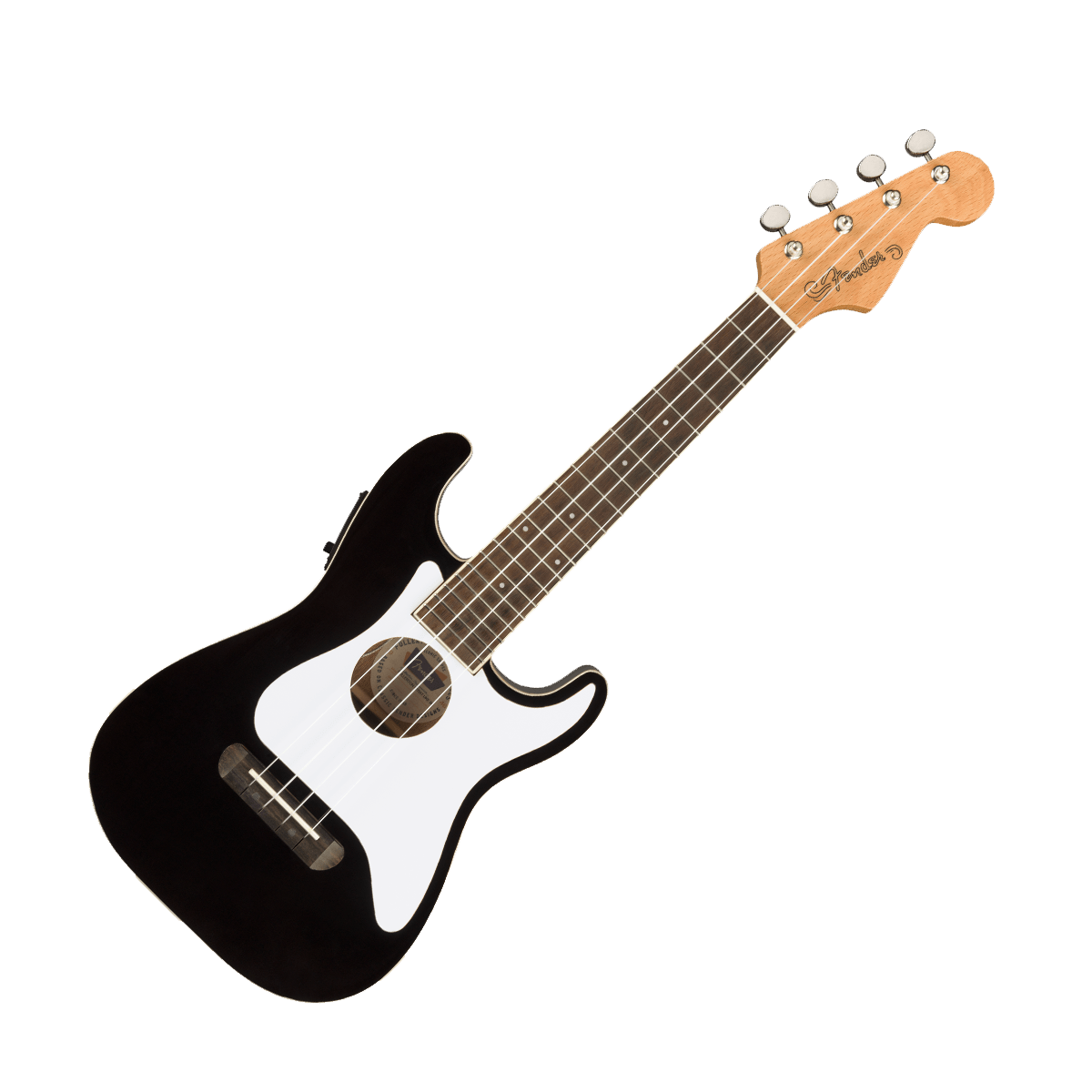 Fender Guitar Fender Fullerton Strat Ukulele Black with Pickup - Byron Music