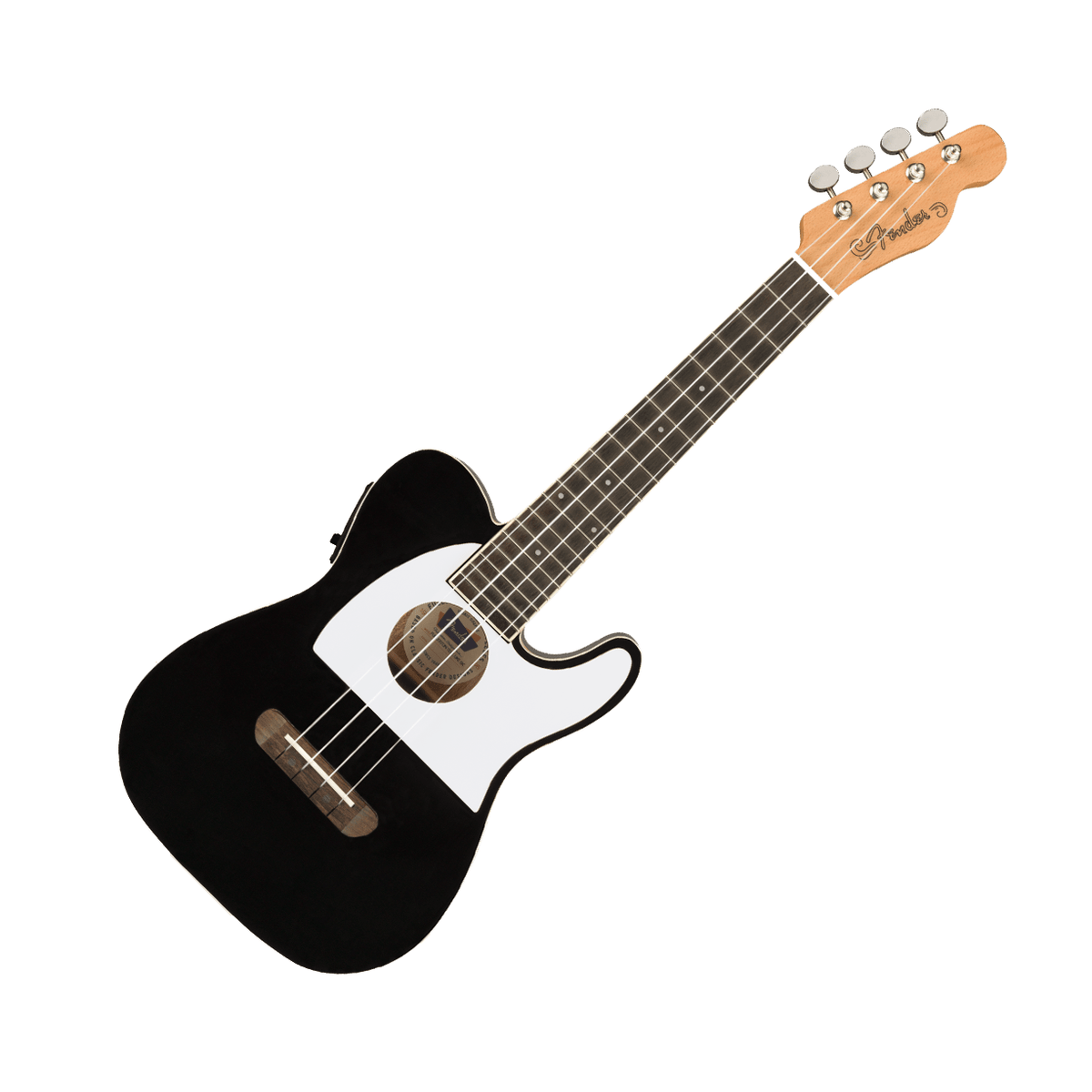 Fender Guitar Fender Fullerton Tele Ukulele Black with Pickup - Byron Music