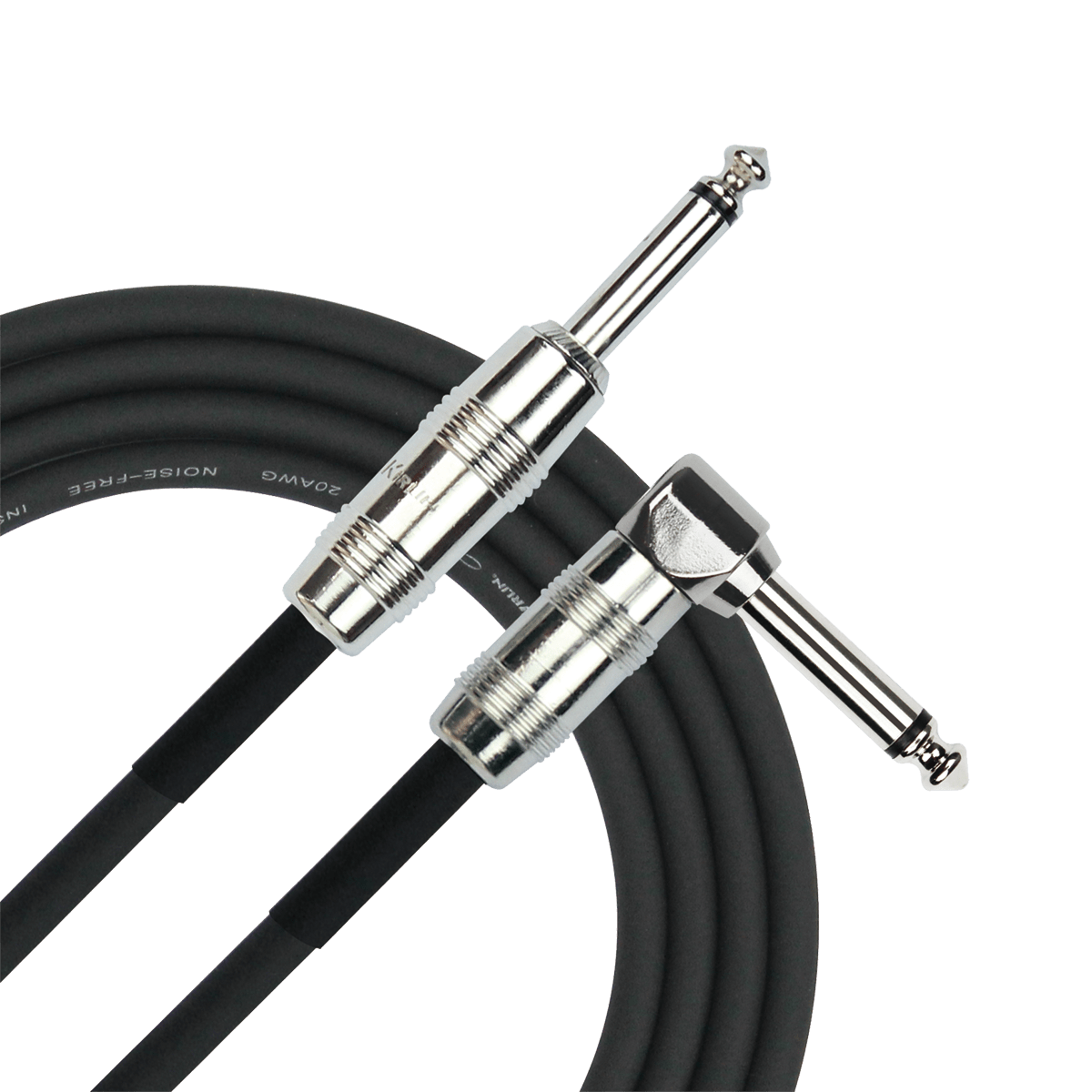 Kirlin Guitar Accessories Kirlin 20FT Guitar Cable 1/4 Right Angle - Straight KIPC202PN-20 - Byron Music