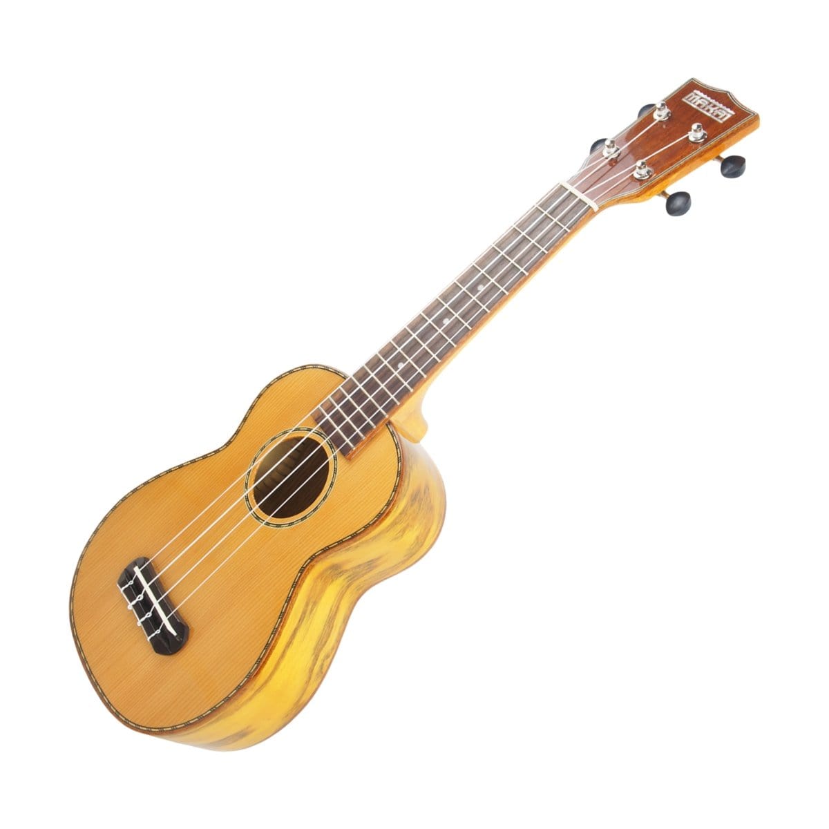 Makai Guitar Makai Ukulele Uke Soprano Solid Cedar Top LK-80-W - Byron Music