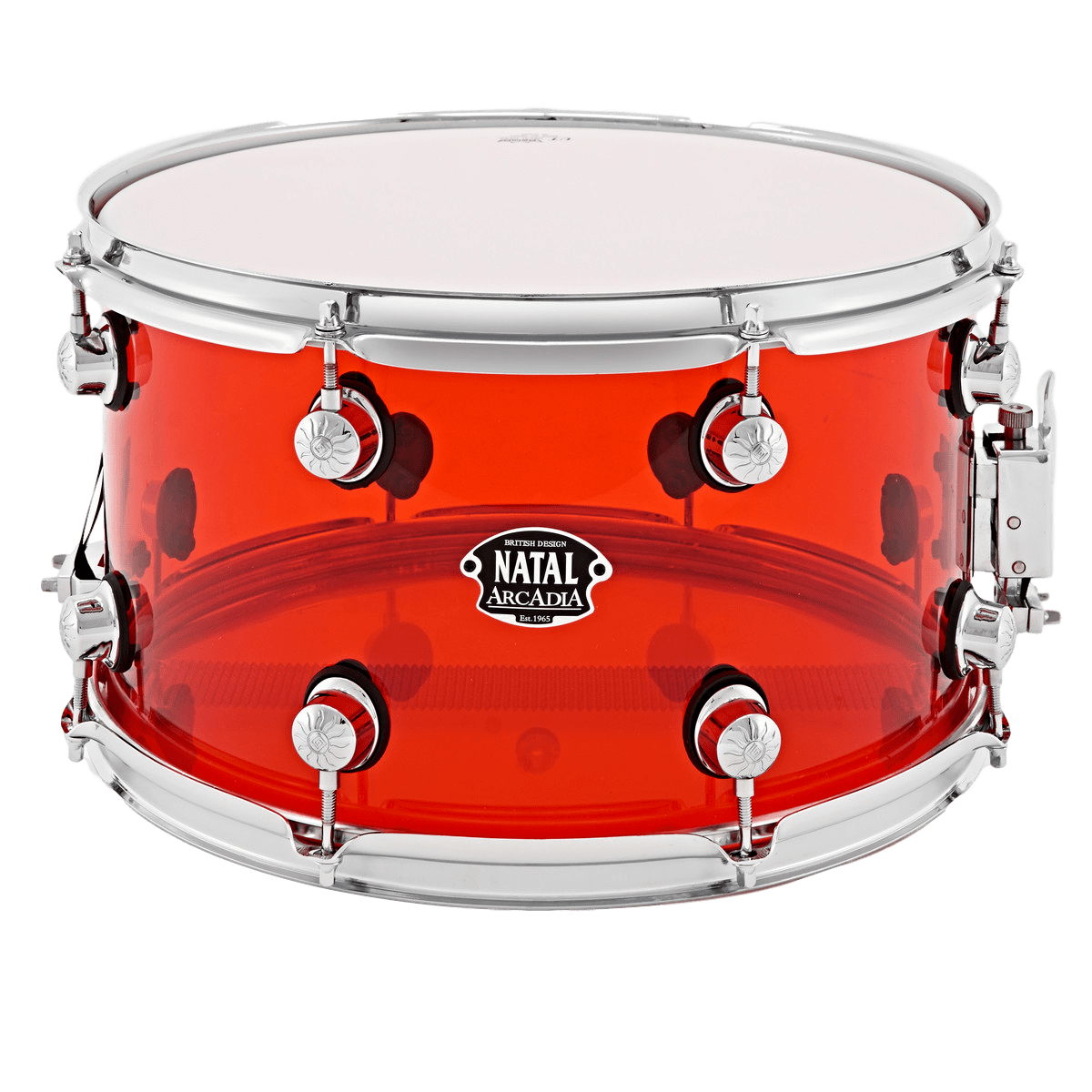 Natal Percussion Natal Snare Drum 14 X 8 Inch Arcadia Acrylic Red - Byron Music