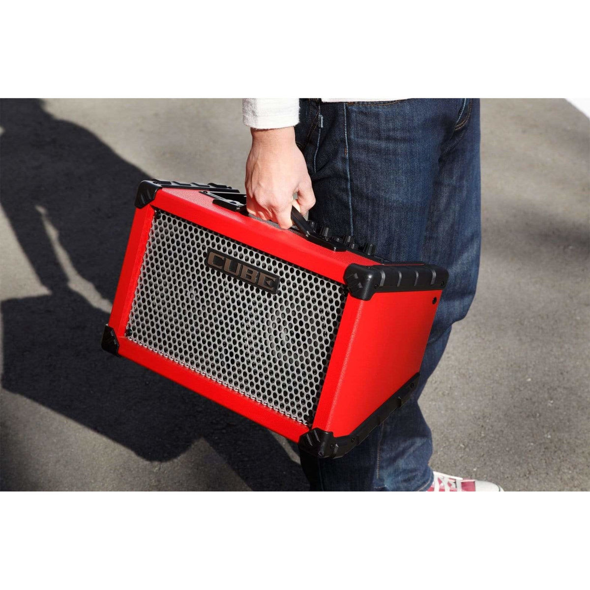Roland Amps Roland Cube Street Battery Powered 25w Guitar/Vocal Amplifier Red - Byron Music