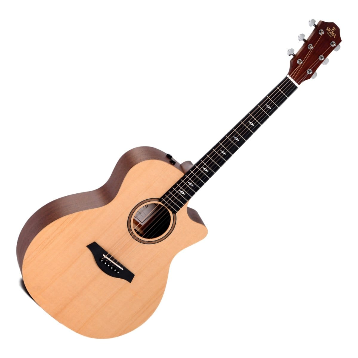 Sigma Guitar Sigma Acoustic Guitar Grand OM Solid Spruce Top with Pickup GMCE-1 - Byron Music