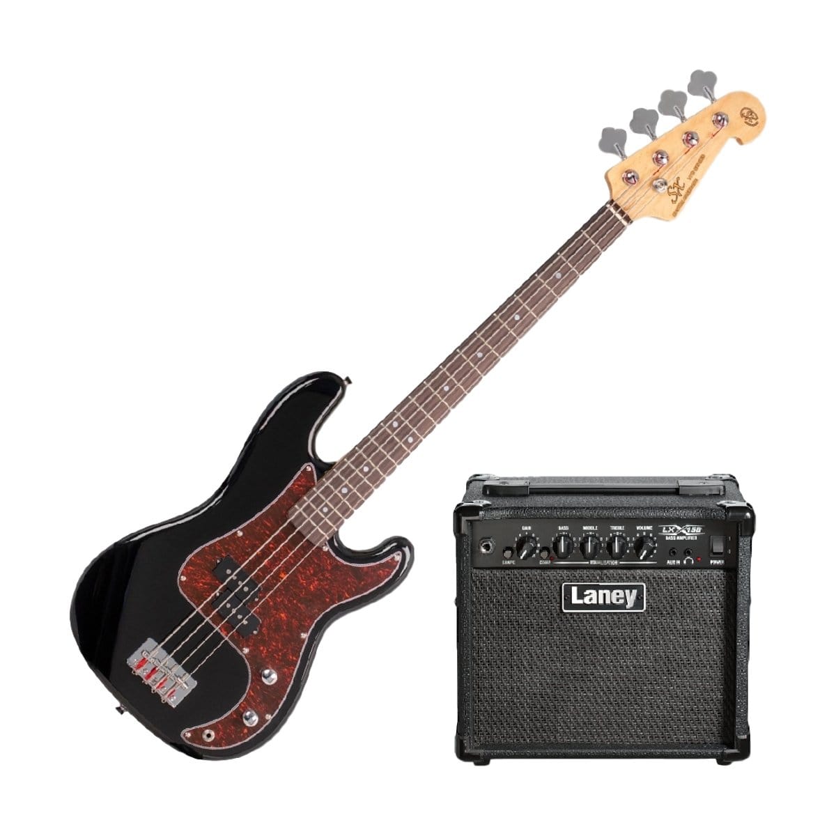 SX Guitar SX 3/4 Size Bass and Amp Package Black VEP34B-PK2 - Byron Music