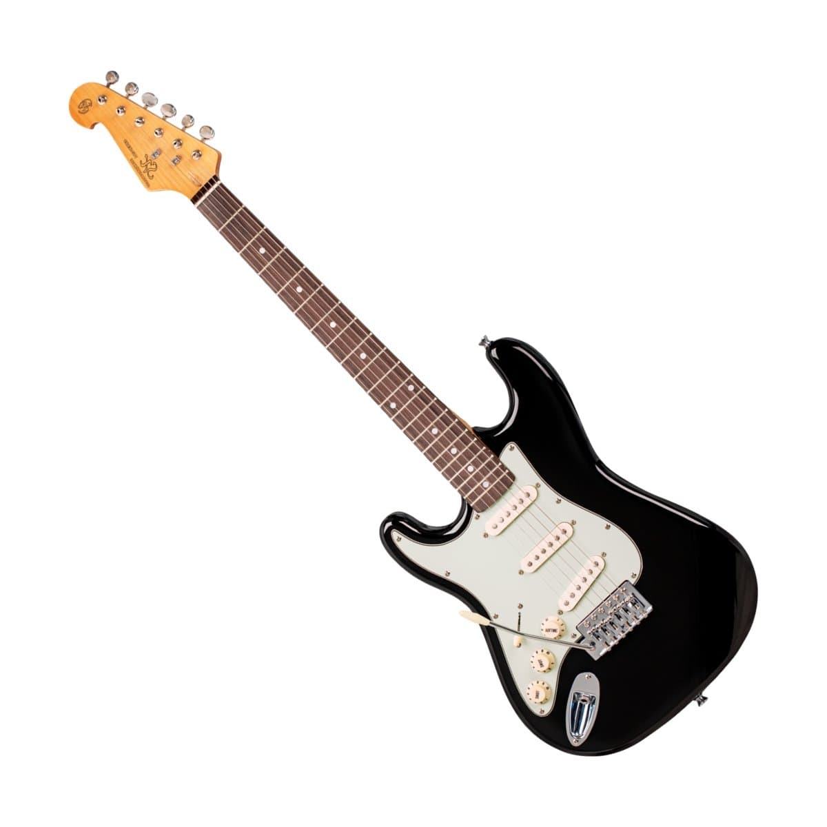 SX Guitar SX 3/4 Size Left Handed SC Style Electric Guitar Black VES34LHB - Byron Music