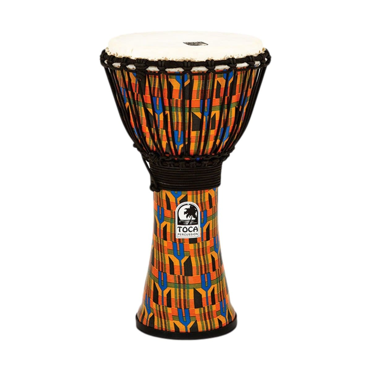 Toca Percussion Toca Djembe 10 Inch Freestyle 2 Series Rope Tuned Kente Cloth - Byron Music