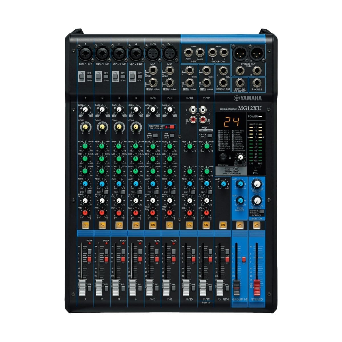 Yamaha Recording Yamaha MG12XU Mixer 12-Channel with Effects &amp; USB - Byron Music